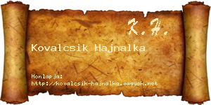 Kovalcsik Hajnalka névjegykártya